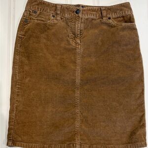 Talbots Women’s Brown Corduroy Skirt Size 2 Boho Western Core Casual Fall Retro